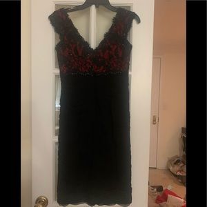 Black red beaded dress